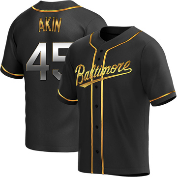 Keegan Akin Men's Replica Baltimore Orioles Black Golden Alternate Jersey