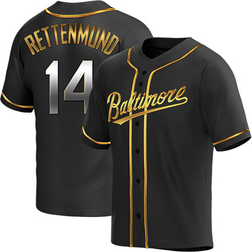 Merv Rettenmund Men's Replica Baltimore Orioles Black Golden Alternate Jersey