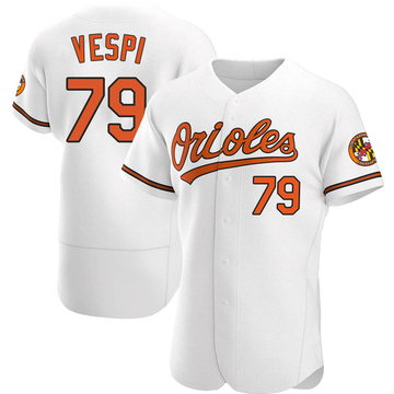 Nick Vespi Men's Authentic Baltimore Orioles White Home Jersey