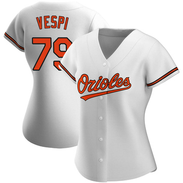 Nick Vespi Women's Authentic Baltimore Orioles White Home Jersey