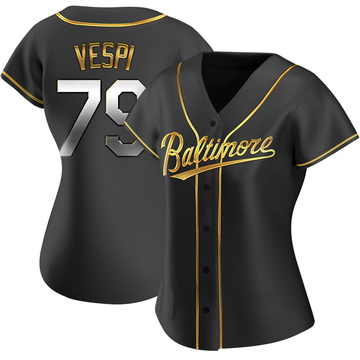 Nick Vespi Women's Replica Baltimore Orioles Black Golden Alternate Jersey