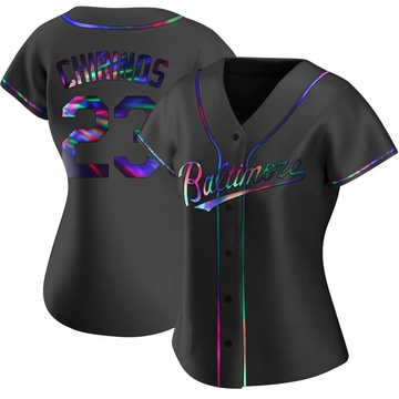 Robinson Chirinos Women's Replica Baltimore Orioles Black Holographic Alternate Jersey