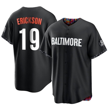 Scott Erickson Men's Replica Baltimore Orioles Black 2023 City Connect Jersey
