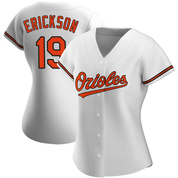 Scott Erickson Women's Authentic Baltimore Orioles White Home Jersey