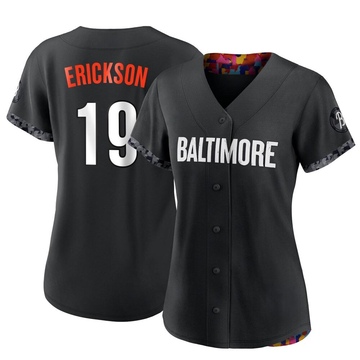 Scott Erickson Women's Replica Baltimore Orioles Black 2023 City Connect Jersey