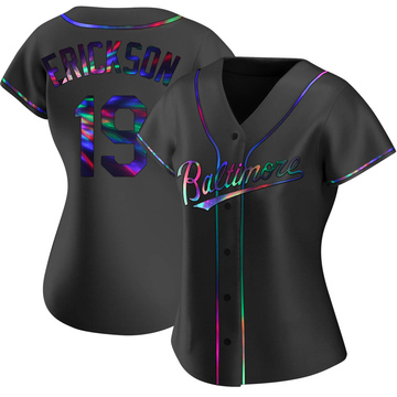 Scott Erickson Women's Replica Baltimore Orioles Black Holographic Alternate Jersey