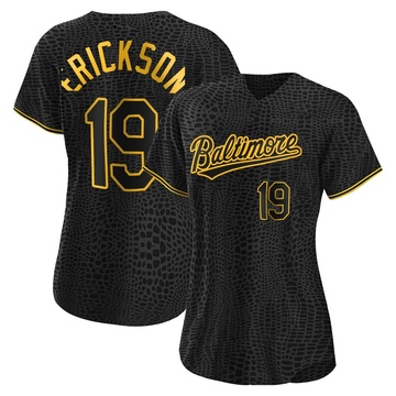 Scott Erickson Women's Replica Baltimore Orioles Black Snake Skin City Jersey