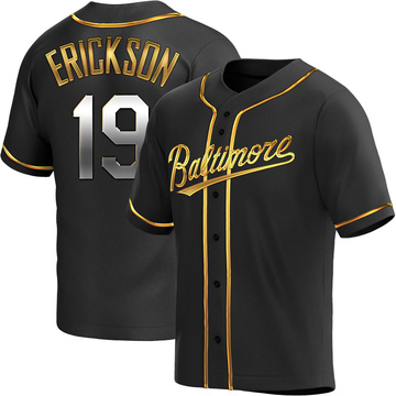 Scott Erickson Youth Replica Baltimore Orioles Black Golden Alternate Jersey