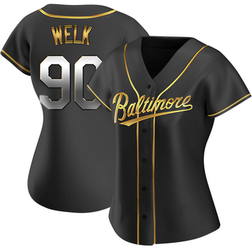 Toby Welk Women's Replica Baltimore Orioles Black Golden Alternate Jersey